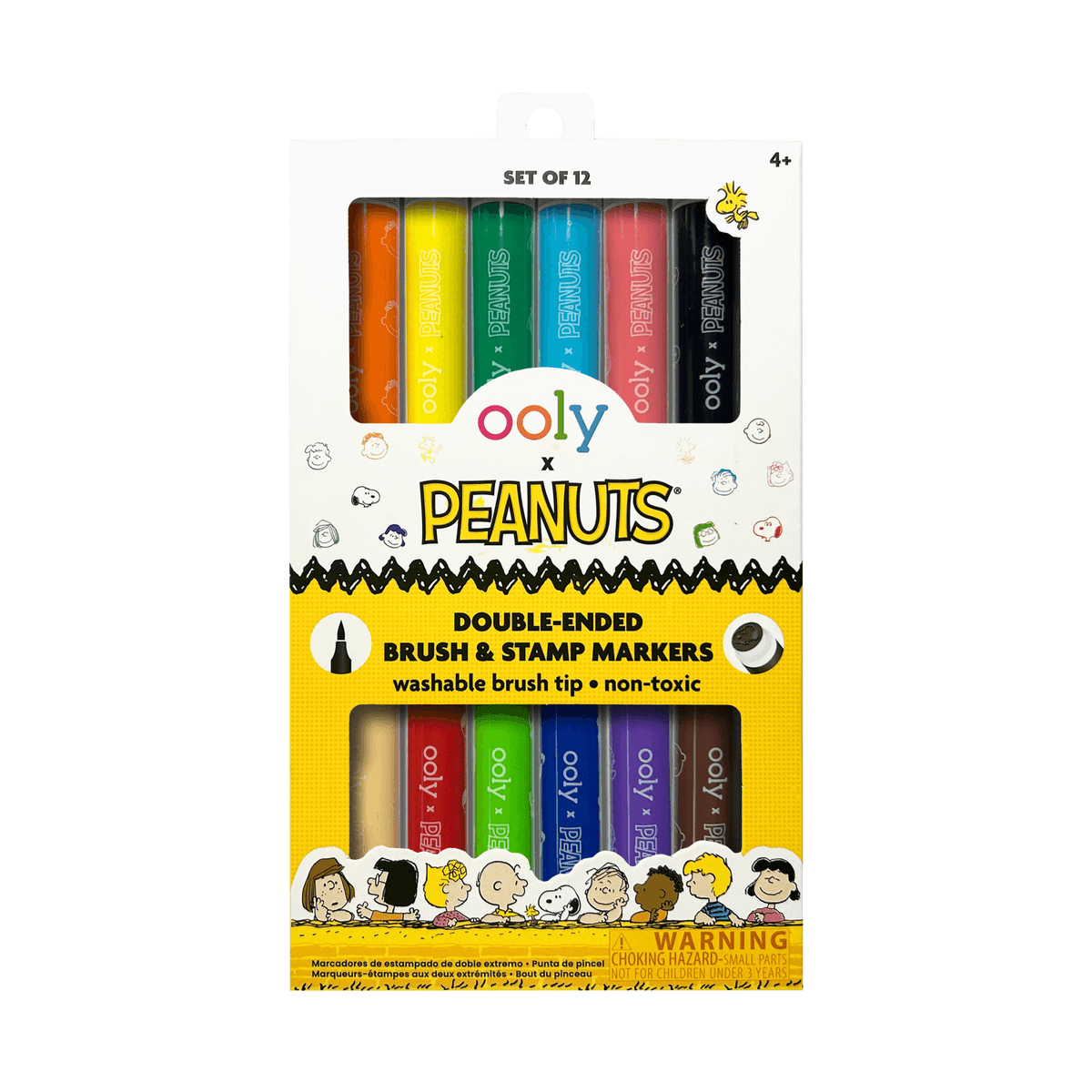 OOLY - x Peanuts: Double-Ended Brush & Stamp Markers (Set of 6 / 12 Colors)
