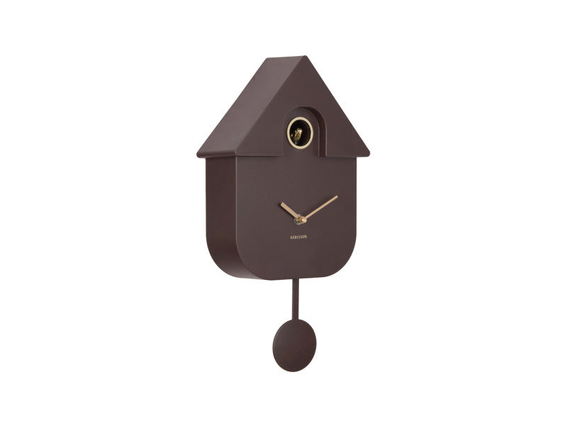 KARLSSON - Wall Clock Modern Cuckoo Oro - Earth Brown