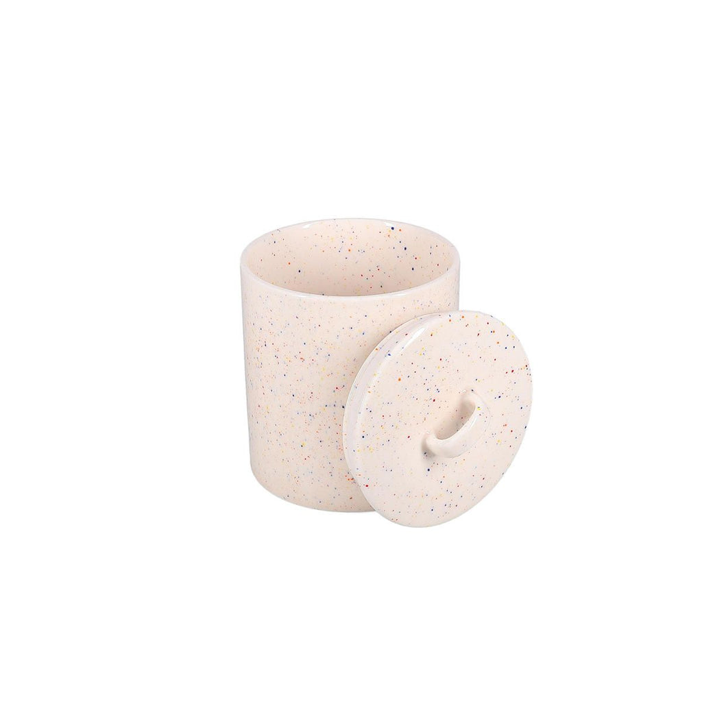 ONA - Voorraadpot met deksel beige Fika - 14xH18cm