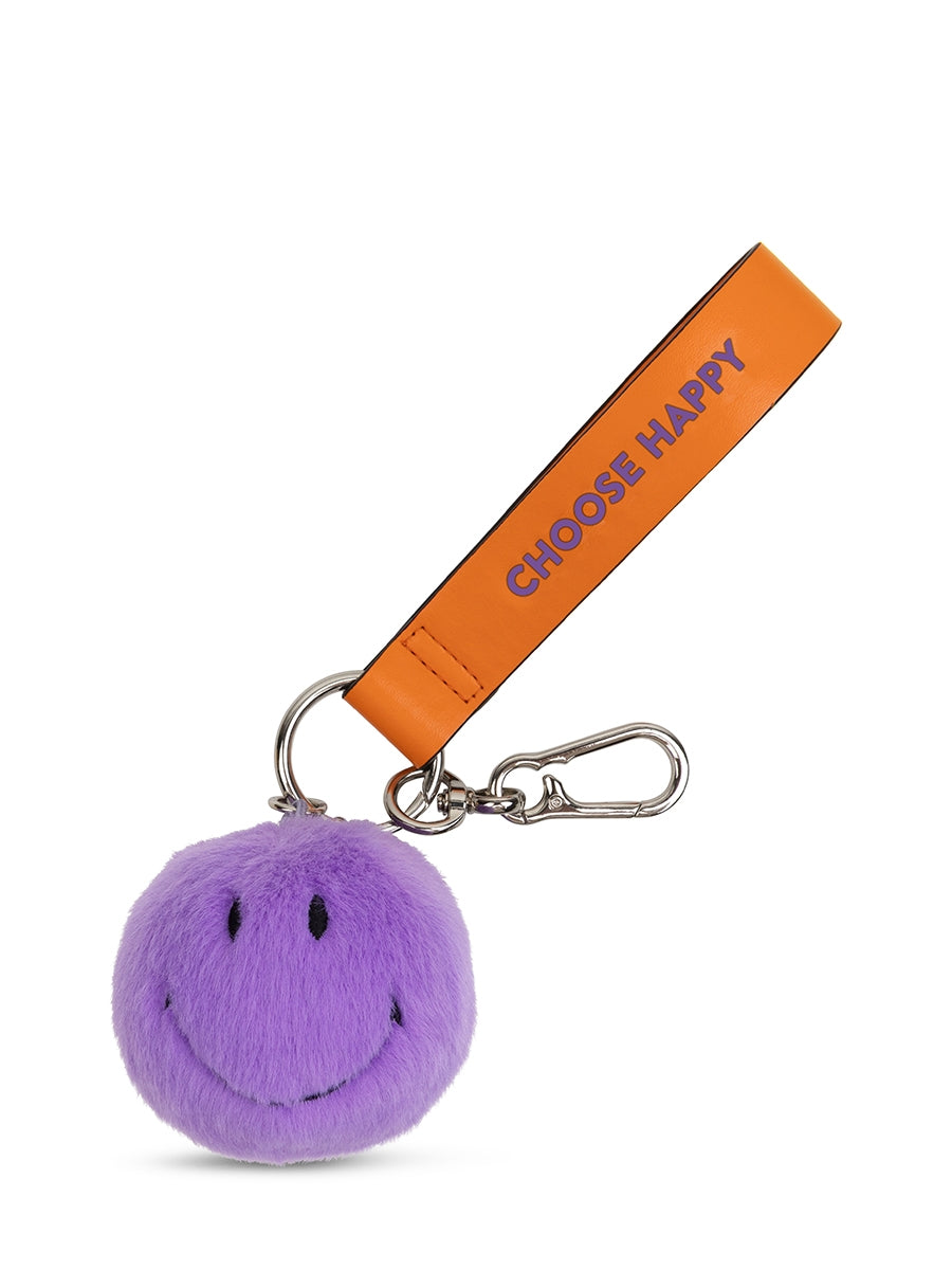 BON TON TOYS - Smiley ECO Fuzzy Bag Charm Dark purple - 7 cm