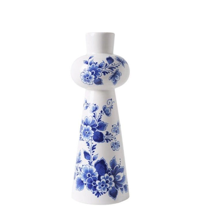 HEINEN DELFTSBLAUW - Kandelaar Bol - Bloem - 21 cm