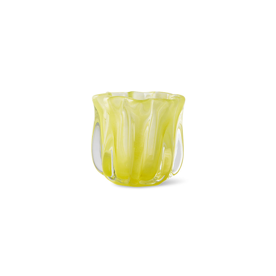 HK LIVING - Corolla candle holder lime