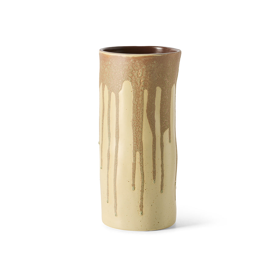 HK LIVING - Long vase melting brown