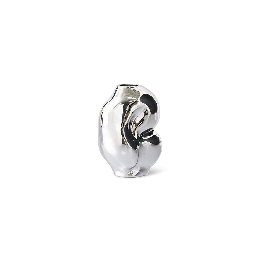 HK LIVING - Gleam glass small vase chrome