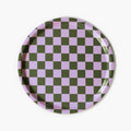 BLU KAT - Dienblad rond Checker Lila/Olive - 31 cm