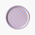 BLU KAT - Dienblad rond Checker Lilac/Peach - 31 cm