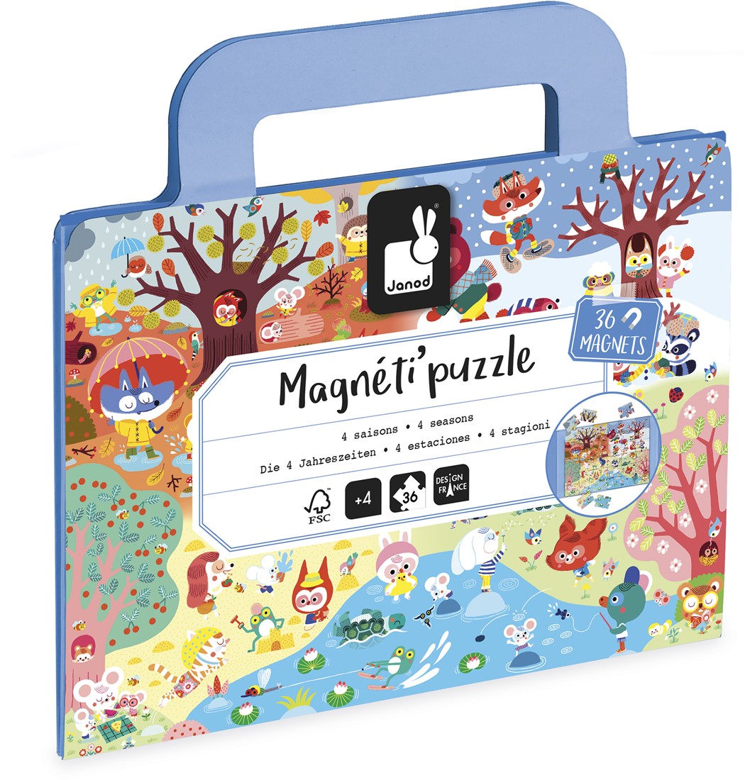 JANOD - Magnetipuzzel - 4 seizoenen - 36 stukjes