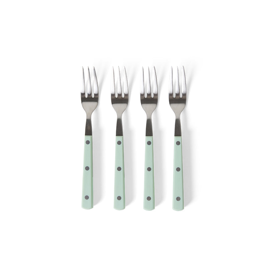 HK LIVING - 70s cutlery: dessert forks mint, set of 4
