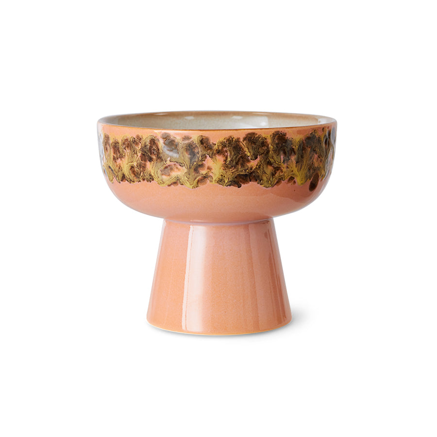 HK LIVING - 70s ceramics: tapas bowl on base Lush, L