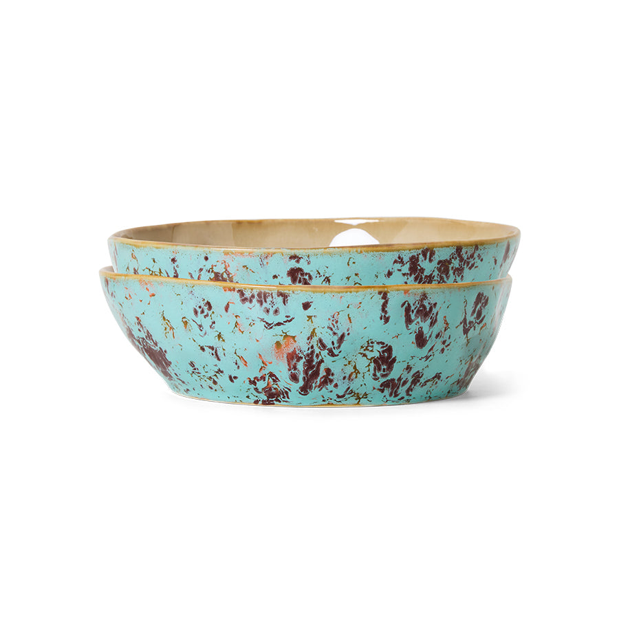 HK LIVING - 70s ceramics: pasta bowls patina, set of 2