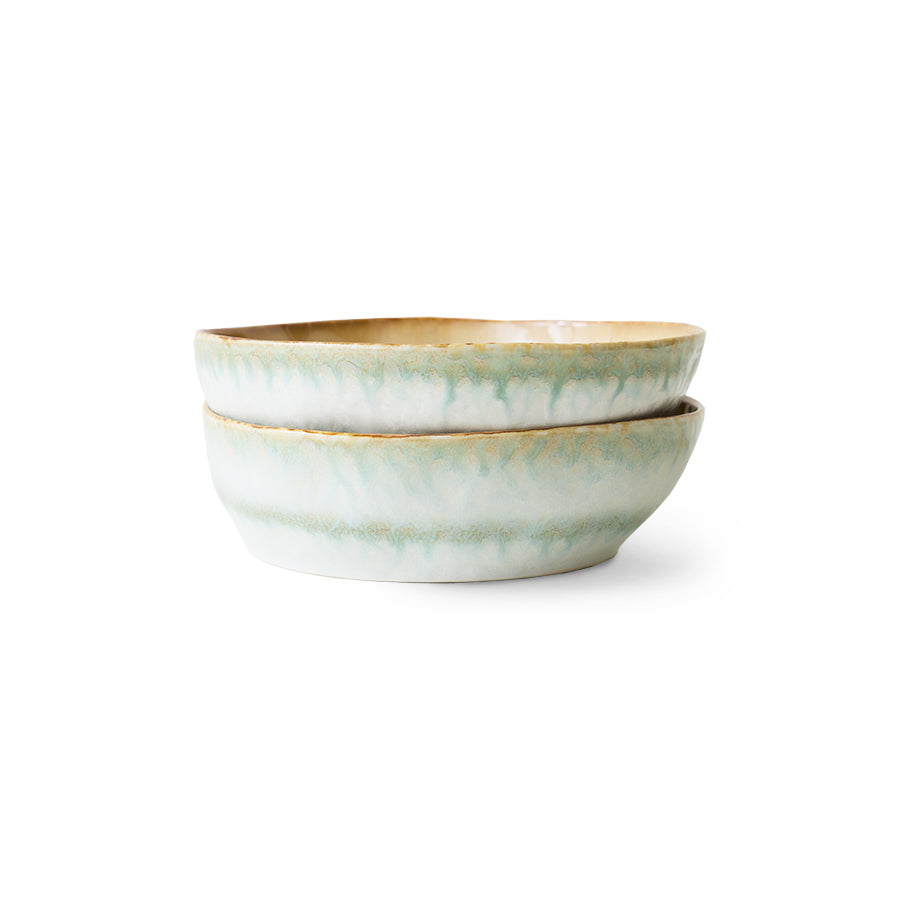 HK LIVING - 70s ceramics: pasta bowls petal, set of 2