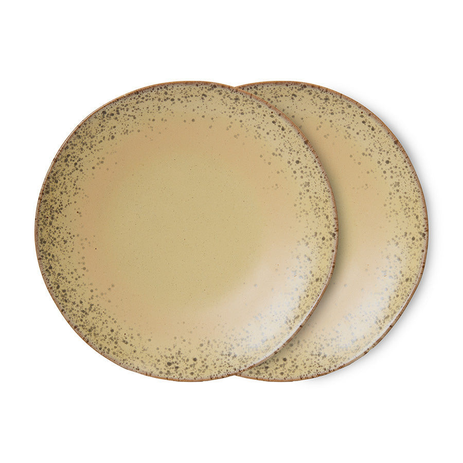 HK LIVING - 70s ceramics: dinner plates Grit, set of 2