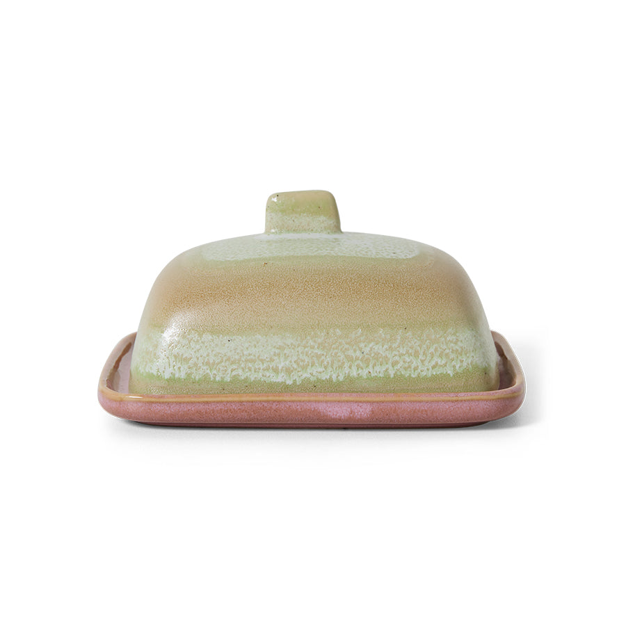 HK LIVING - 70s ceramics: butter dish skyline