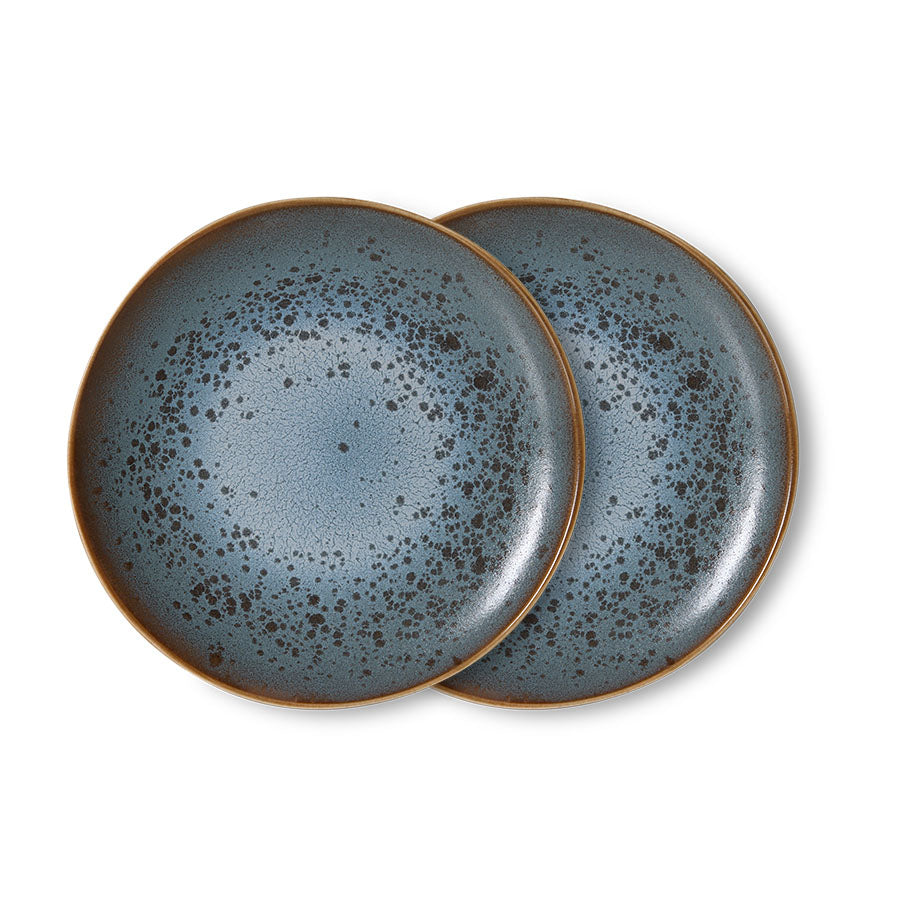 HK LIVING - 70s ceramics: side plate mineral, set of 2