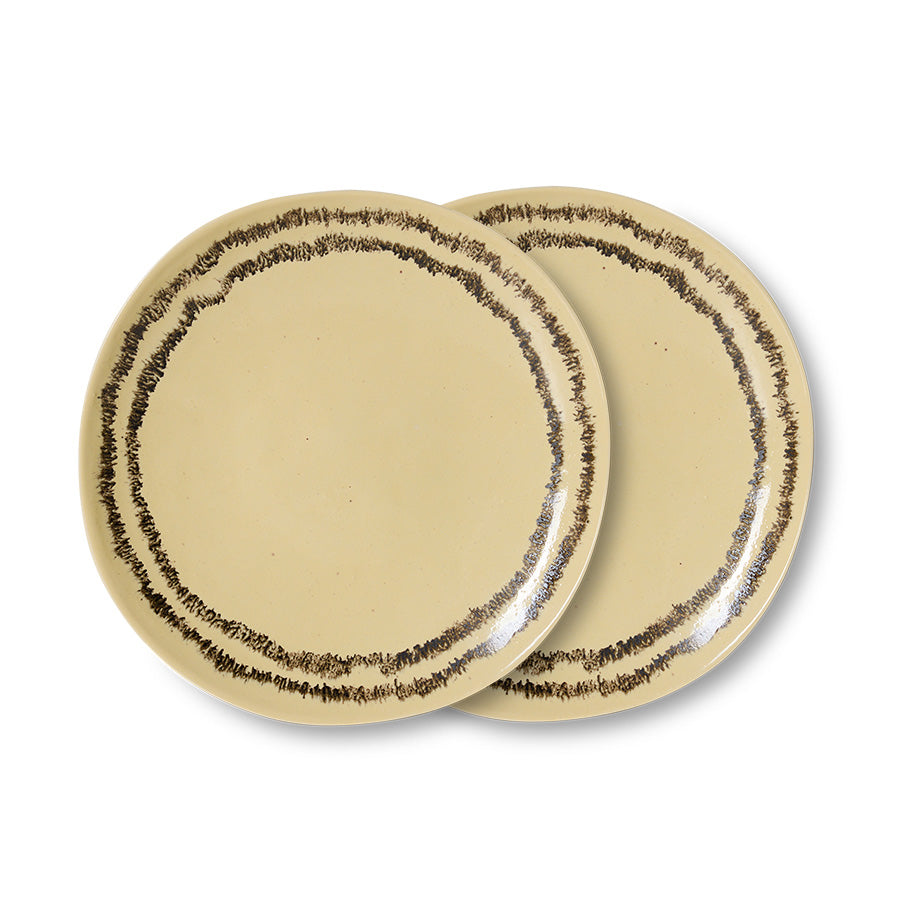 HK LIVING - 70s ceramics: side plate vanilla, set of 2