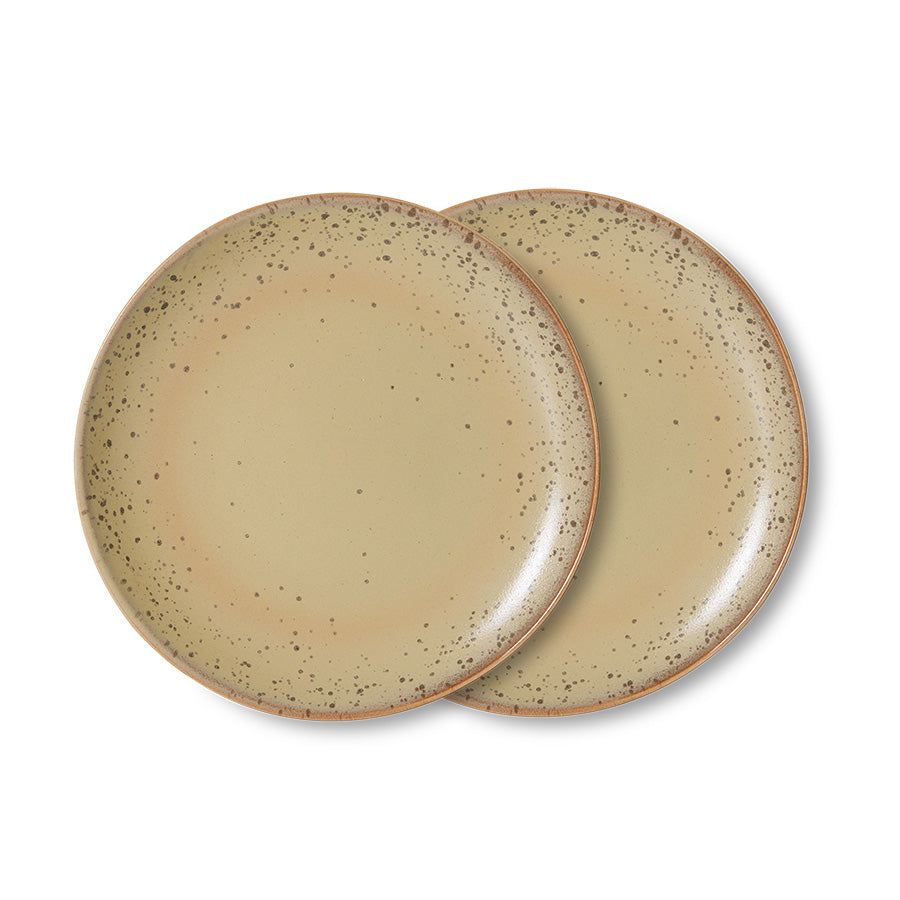 HK LIVING - 70s ceramics: side plate grit, set of 2