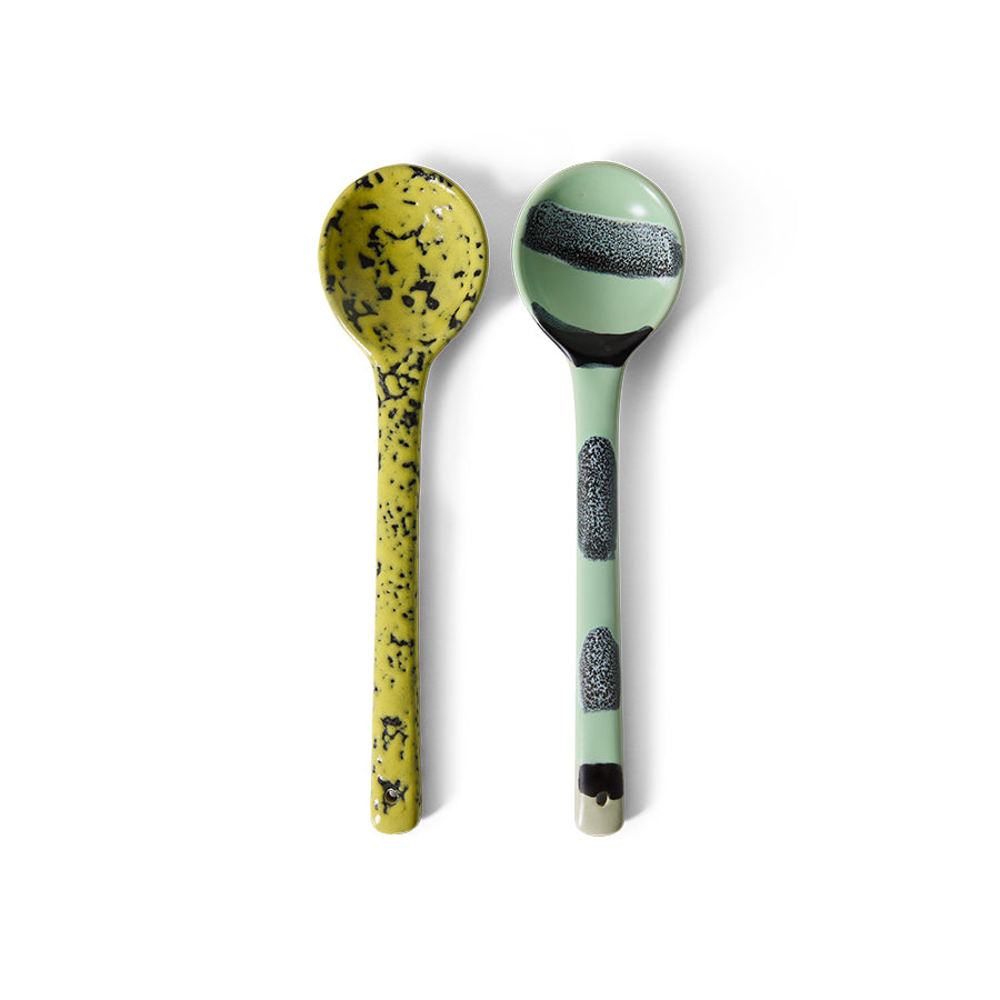 HK LIVING - 70s ceramics: serving spoons mines, set of 2