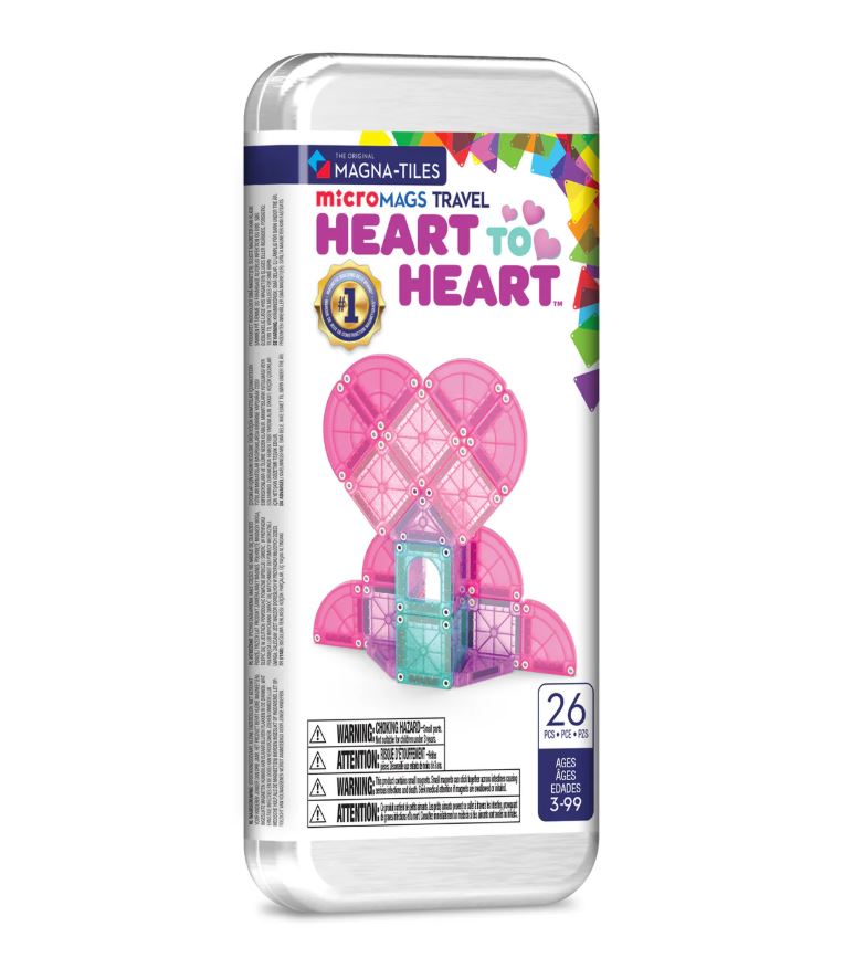MAGNA TILES - Heart to Heart microMAGS - 26 Piece Travel Set