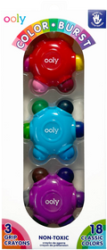 OOLY - Color Burst Grip Crayons - Set of 3 / 18 Colors