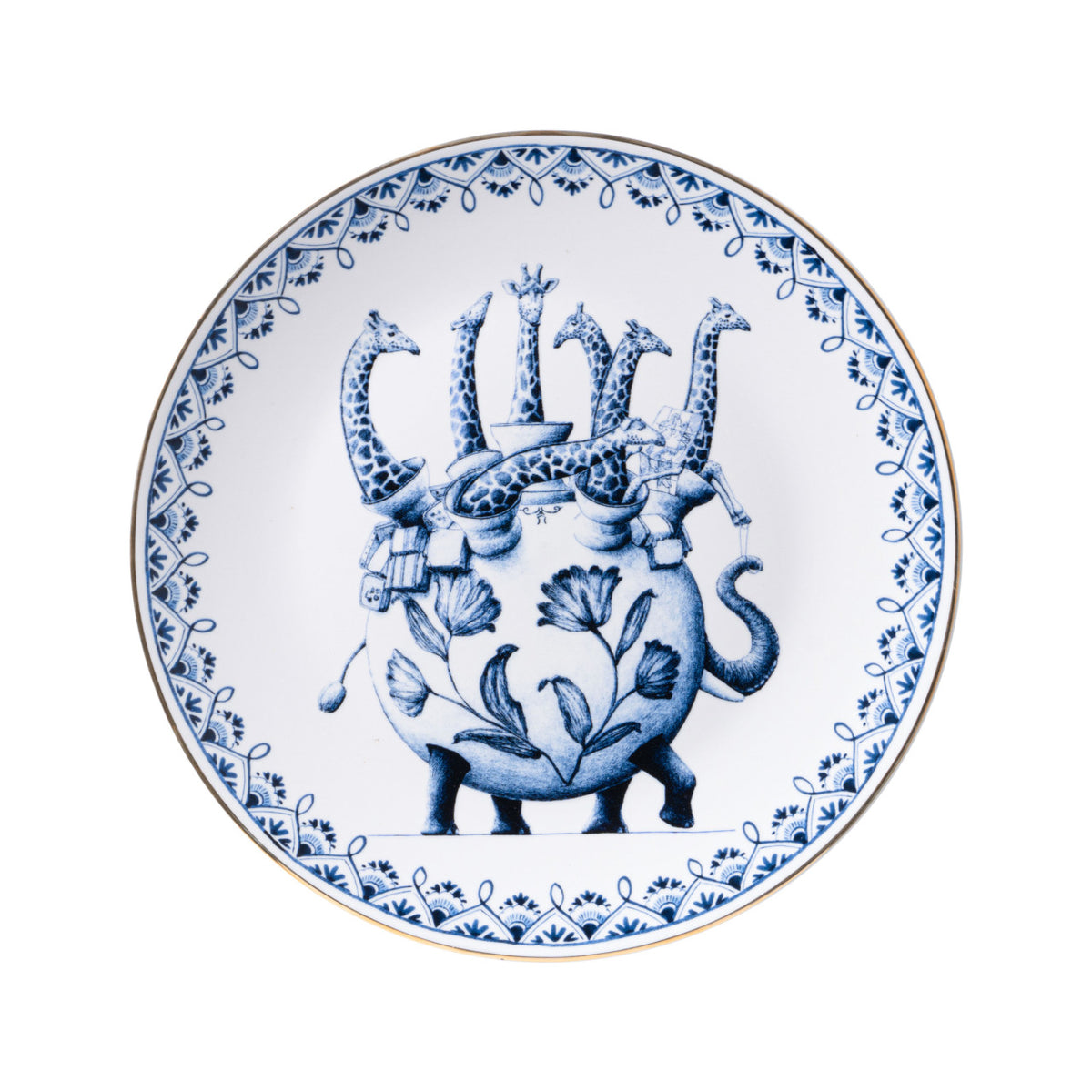 HEINEN DELFTSBLAUW - Wandbord Redmer Hoekstra Giraffe