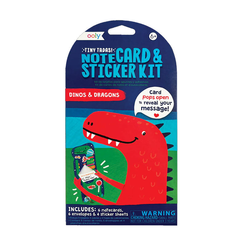OOLY - Tiny Tadas! Note Cards & Sticker Set – Dinos & Dragons