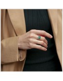 ALEXASCHA - Ring with glass stone - Emerald green