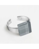 ALEXASCHA - Ring with glass stone - Graphite grey