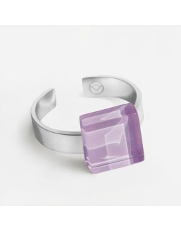 ALEXASCHA - Ring with glass stone - Lavendel