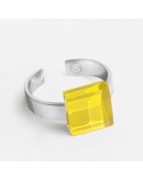 ALEXASCHA - Ring with glass stone - Lemon yellow