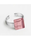 ALEXASCHA - Ring with glass stone -  Quartz pink