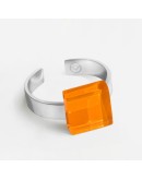 ALEXASCHA - Ring with glass stone - Saffron yellow