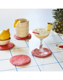 AVEVA DESIGN - WOOL COASTER Smiley - 4-pack