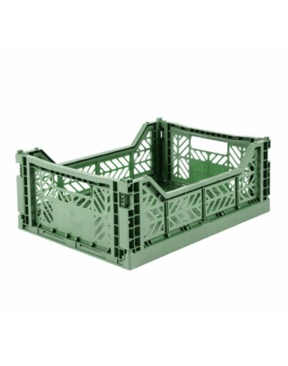 AYKASA - Folding crate Midi - Almond green