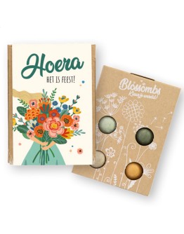 BLOSSOMBS - Giftbox mini - Hoera, het is feest! (incl 4 Blossombs)