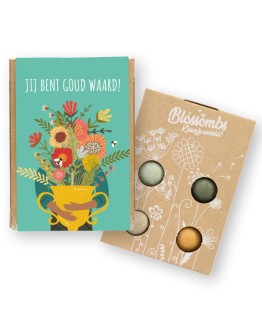 BLOSSOMBS - Giftbox mini - Jij bent goud waard (incl 4 Blossombs)