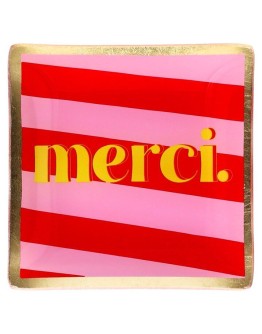 GIFTCOMPANY - Love plate - Merci pink/red