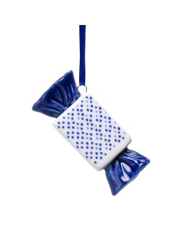 HEINEN DELFTSBLAUW - Kerstornament toffee - Keramiek - 7,5 cm