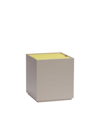 HÜBSCH - Vault Side Table/Storage Box Grey/Yellow