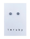 IMRUBY - Oorbellen set BIBI - Smiley zilver glitter