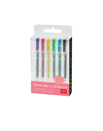 LEGAMI - Set Of 6 Glitter Mini Gel Pens