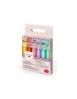 LEGAMI - Set of 6 Mini Pastel Highlighters - Teddy's Style