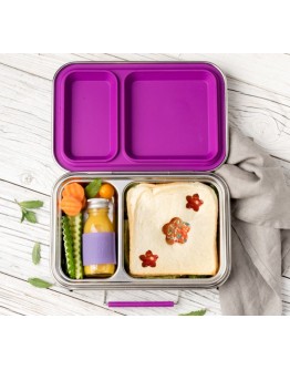 LEKKABOX - RVS Lunchbox DUO Paars - 750 ml