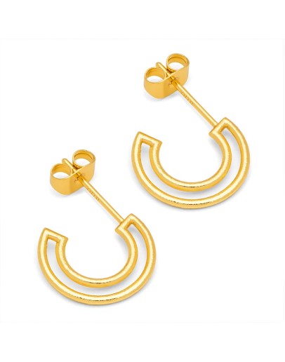 LULU COPENHAGEN - Shape Hoops Pair Gold plated