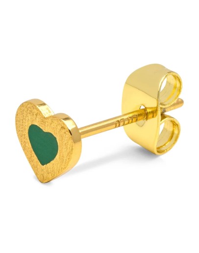 LULU COPENHAGEN - Color Heart 1 pcs - Gold plated Green