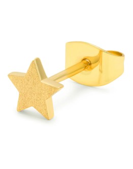 LULU COPENHAGEN - Earring Star brushed 1 pcs gold plated