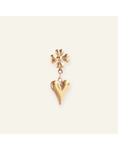 MABLE - Oorbel Clover Heart - Gold