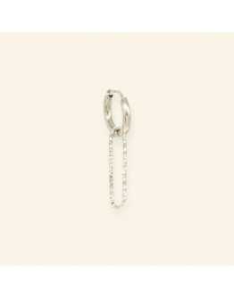 MABLE - Oorbel Sparkly Paperclip (zilver)