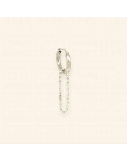 MABLE - Oorbel Sparkly Paperclip (zilver)