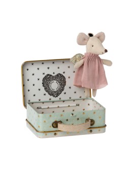 MAILEG - Angel mouse in suitcase, Little sister