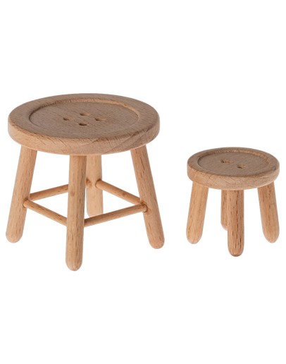 MAILEG - Table and stool set, Mouse